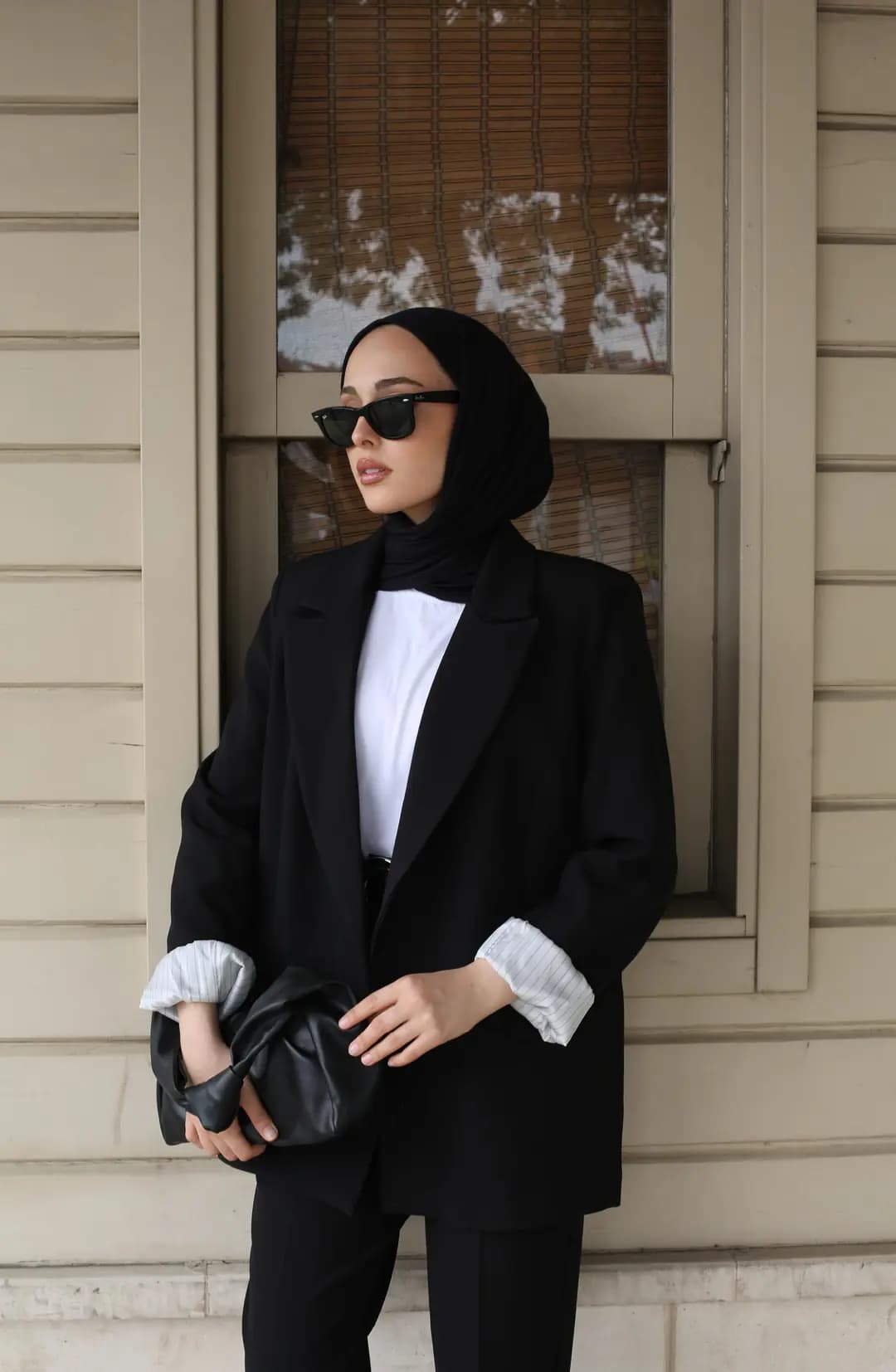 Kolu Katlamalı Blazer Ceket Siyah