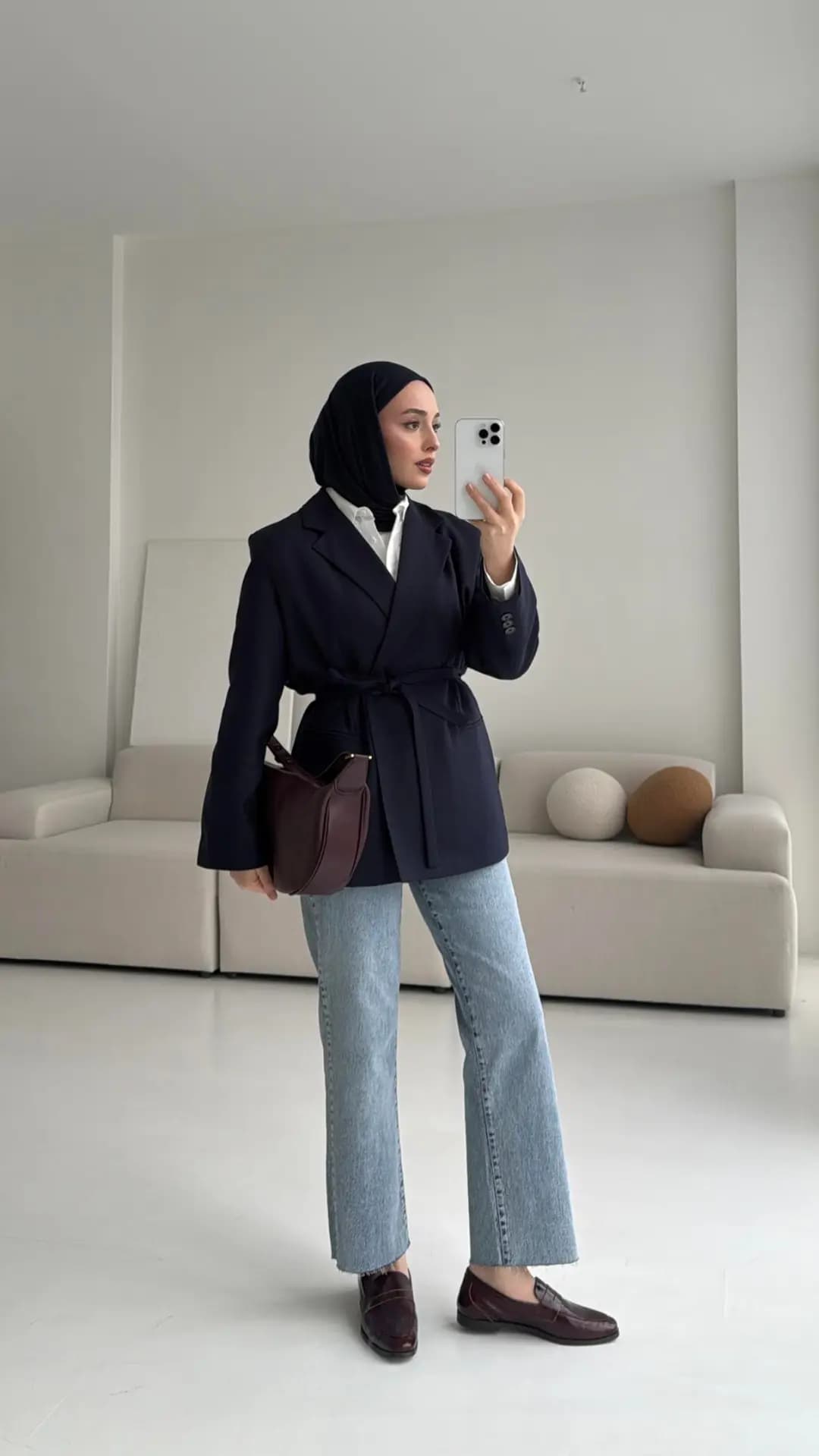 Bağlamalı Blazer Ceket Lacivert
