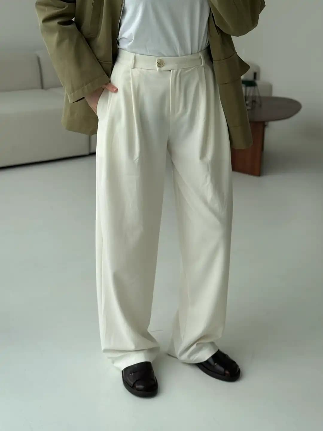 Ekru Premium Kumaş Pantolon