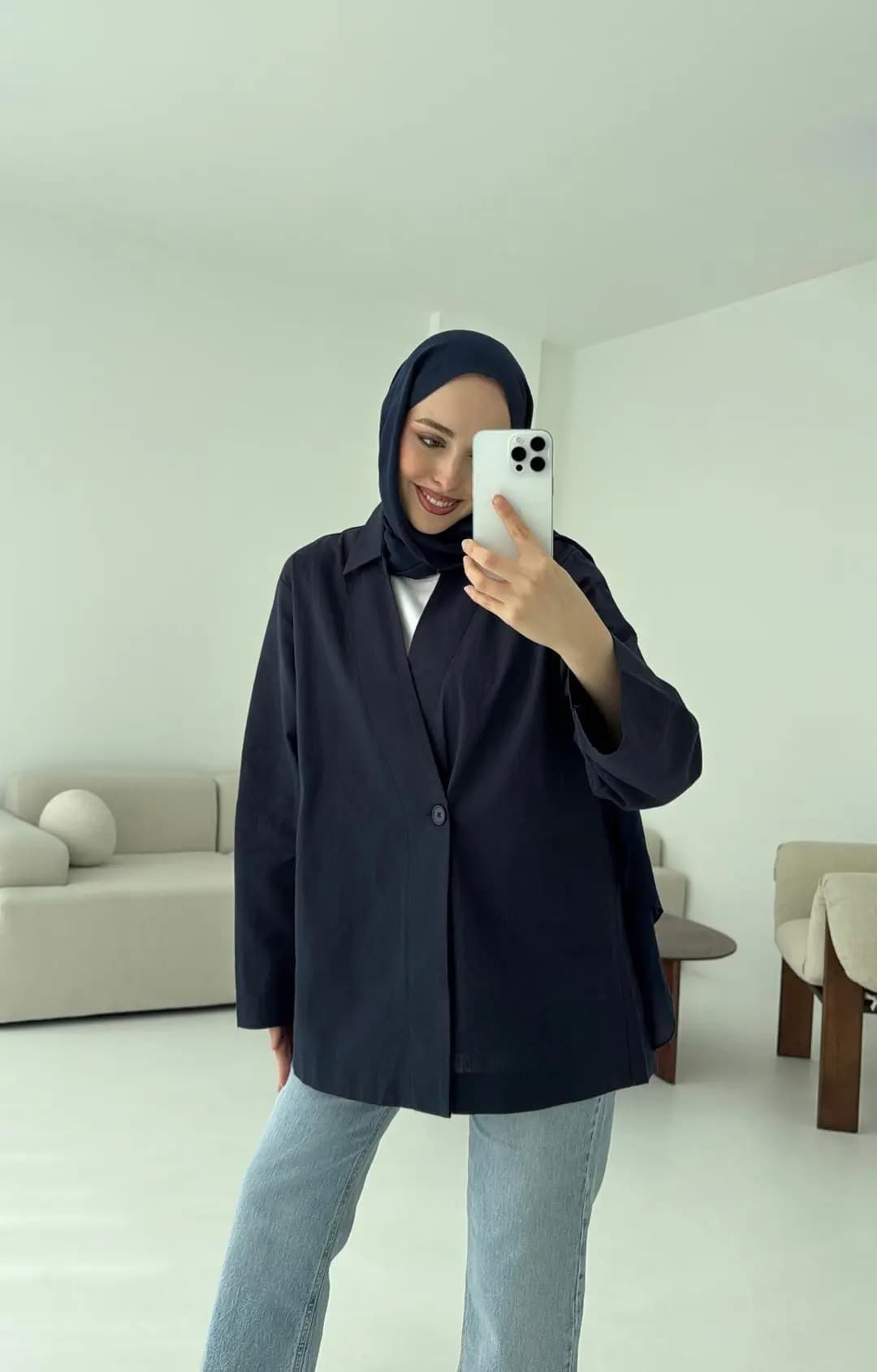 Tek Düğmeli Ceket Lacivert