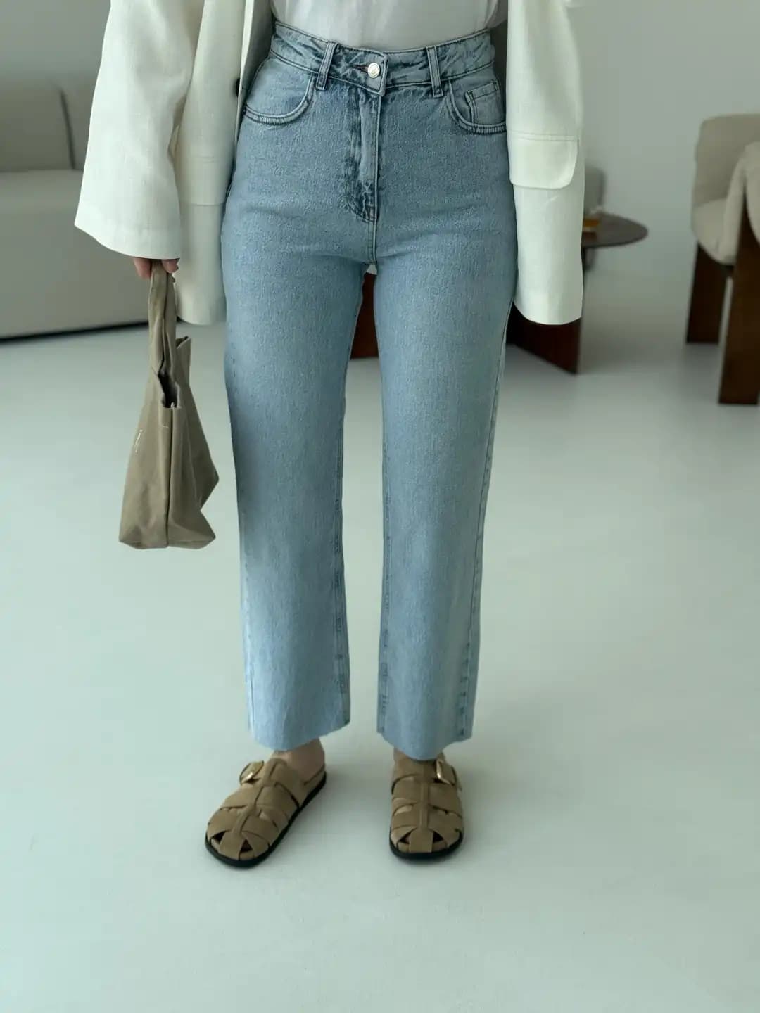 Premium Paçası Kesik Jean Buz 061