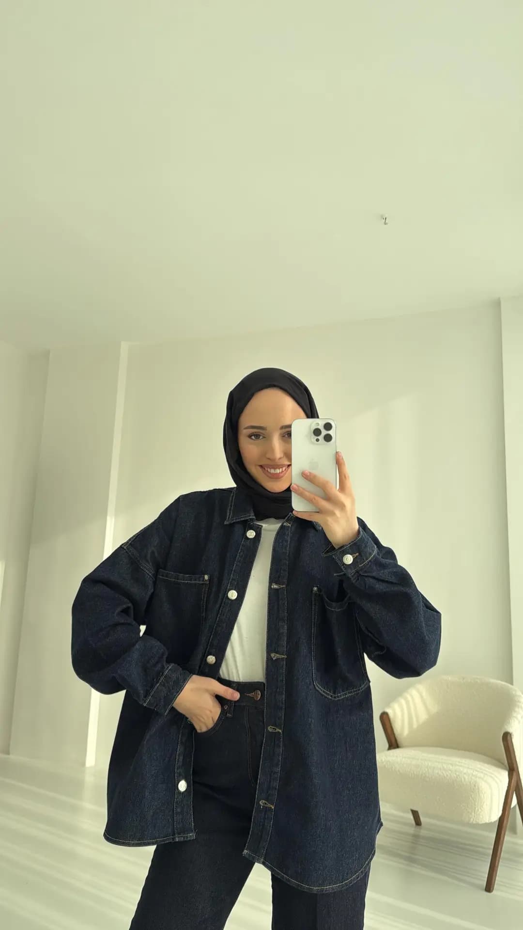 Lacivert Denim Ceket