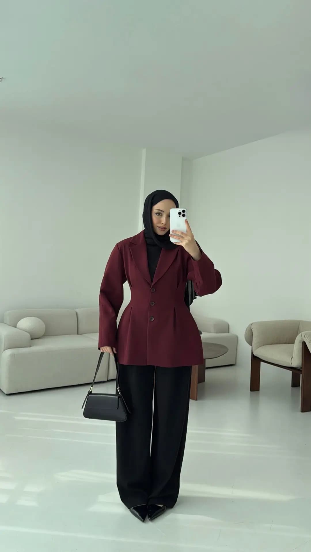 Belden Oturtmalı Tasarım Ceket Bordo