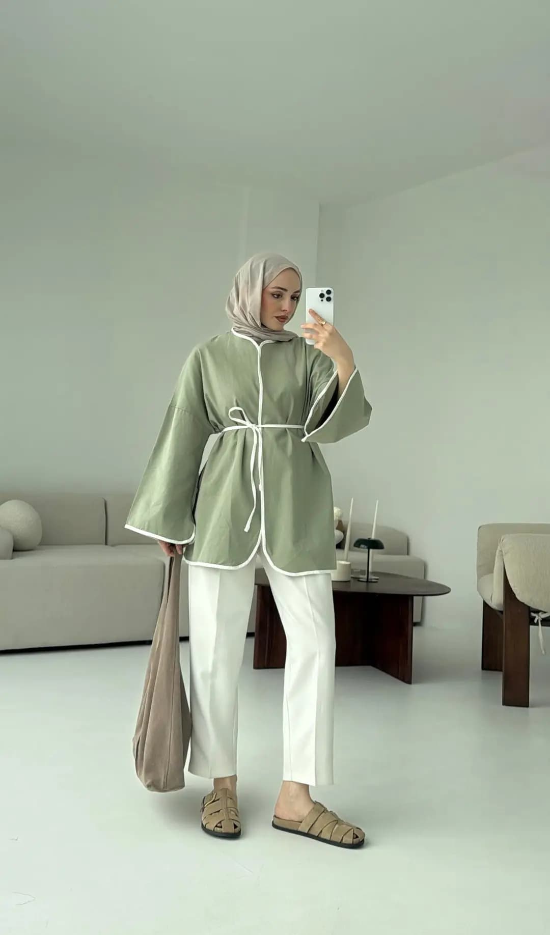 Seyyar Kemerli Kimono Çağla