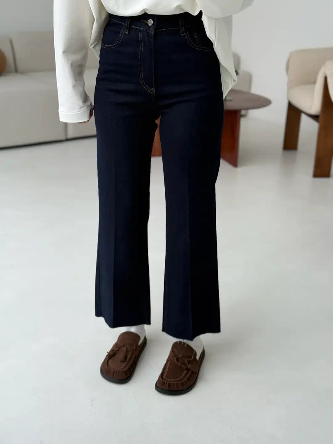 Premium Paçası Kesik Jean Lacivert R143