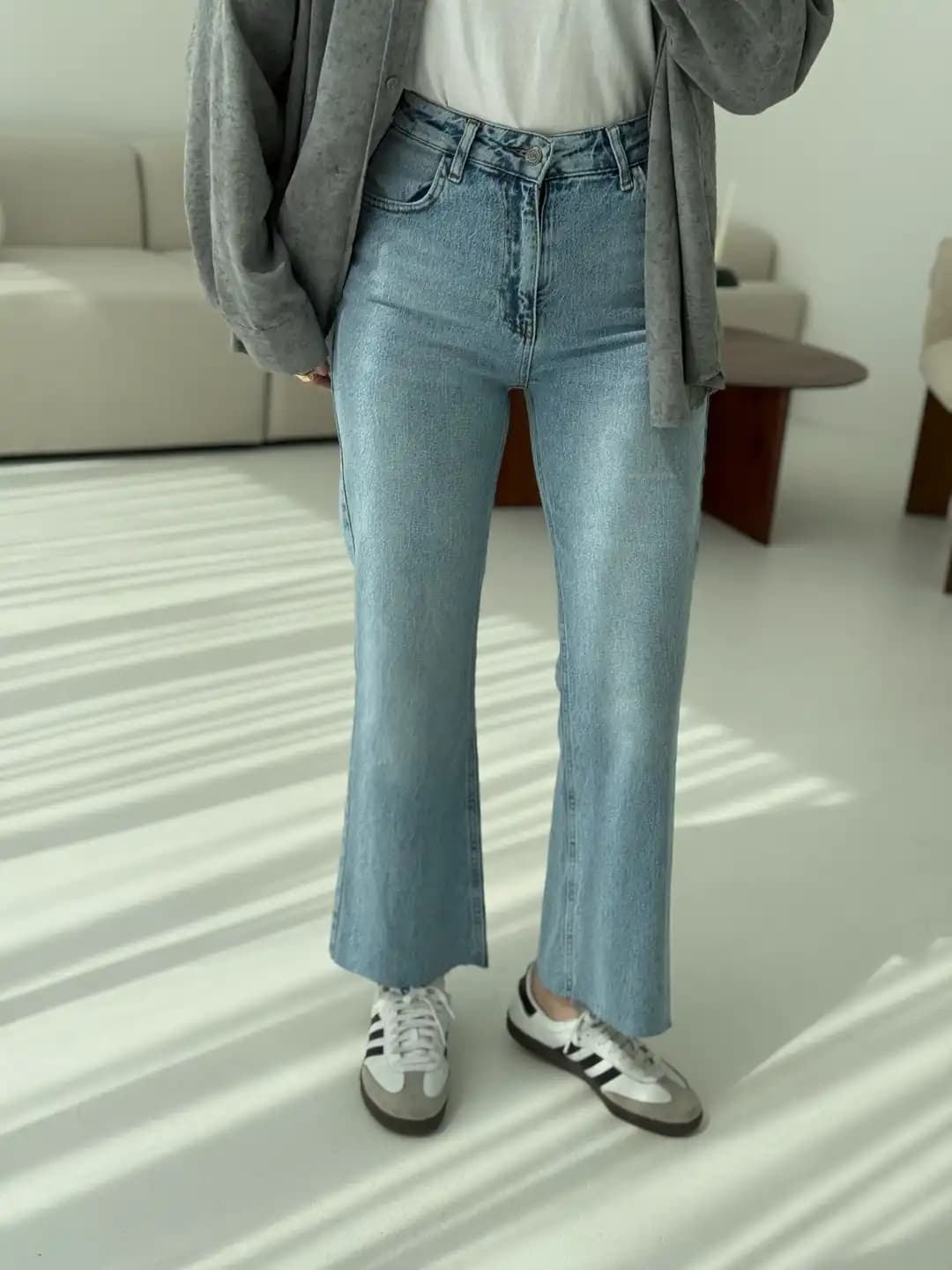 Premium Paçası Kesik  Hafif İspanyol Jean r78