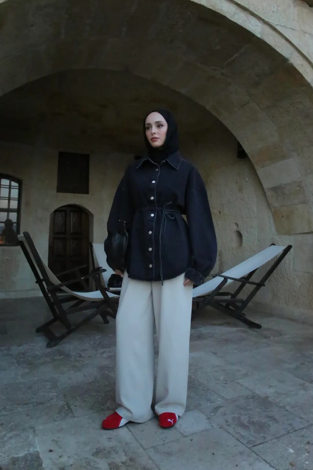 Yıkamalı Siyah Denim Ceket