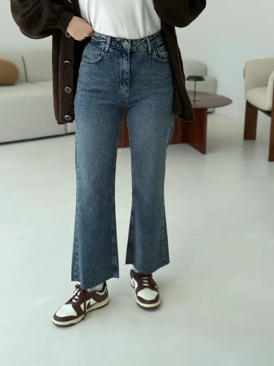 Premium Paçası Kesik Hafif İspanyol Jean R277