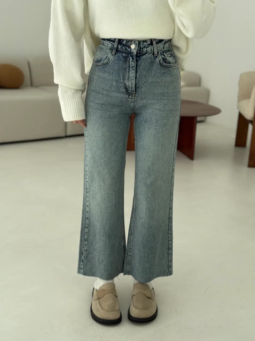Premium Paçası Kesik Hafif İspanyol Jean R276