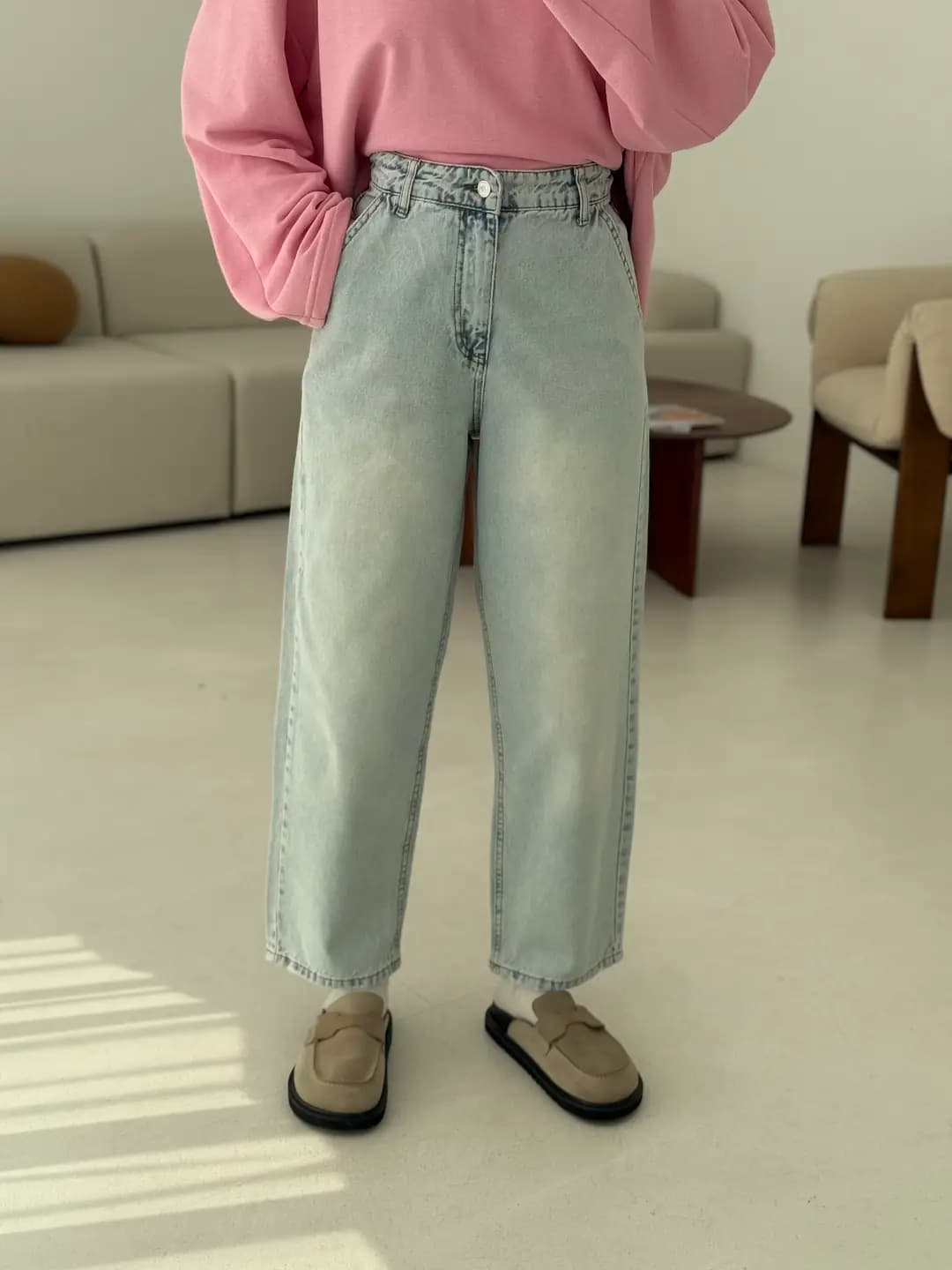 Acık Mavi Mom Jean