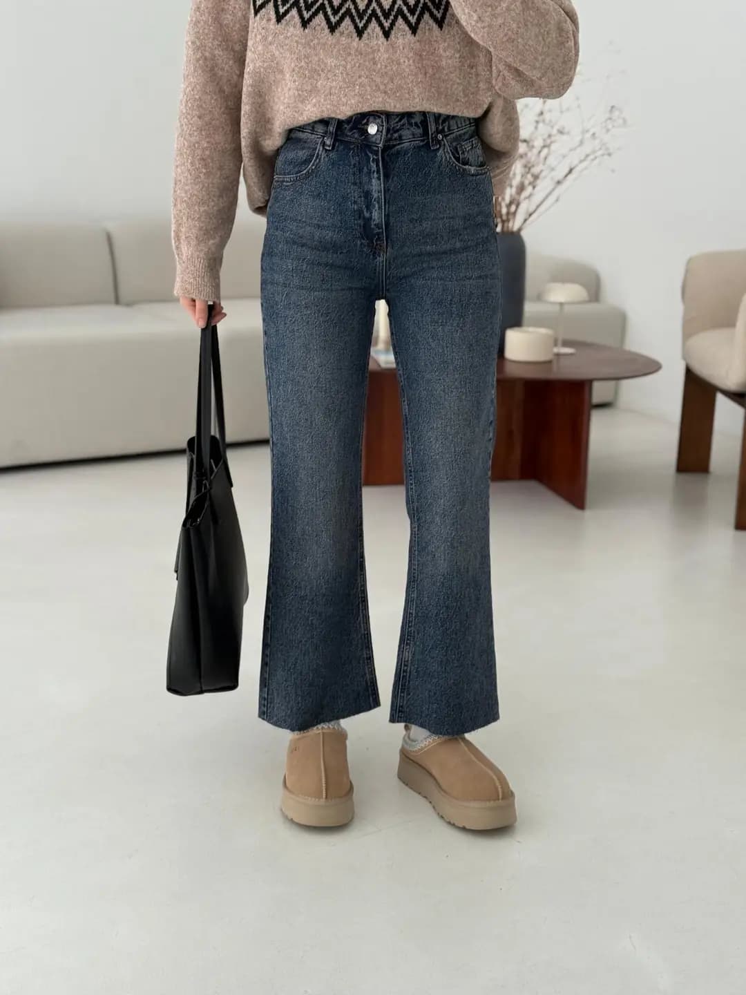 Premium Paçası Kesik Hafif İspanyol Jean R449
