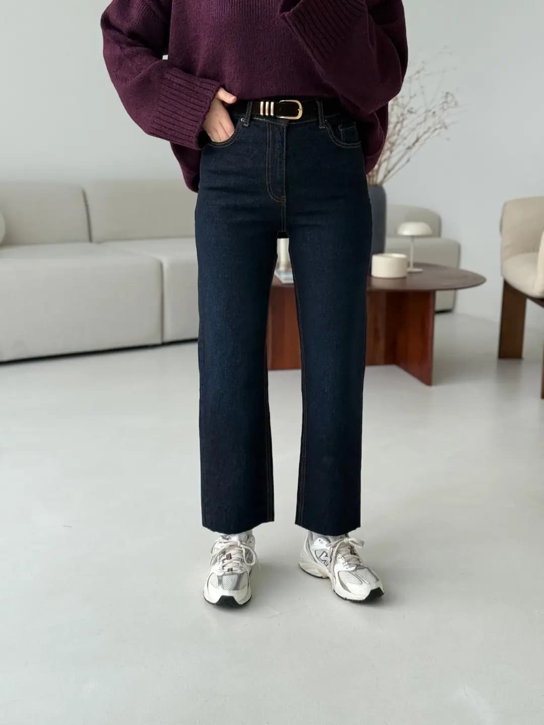 Premium Paçası Kesik Kemerli Jean R145-1