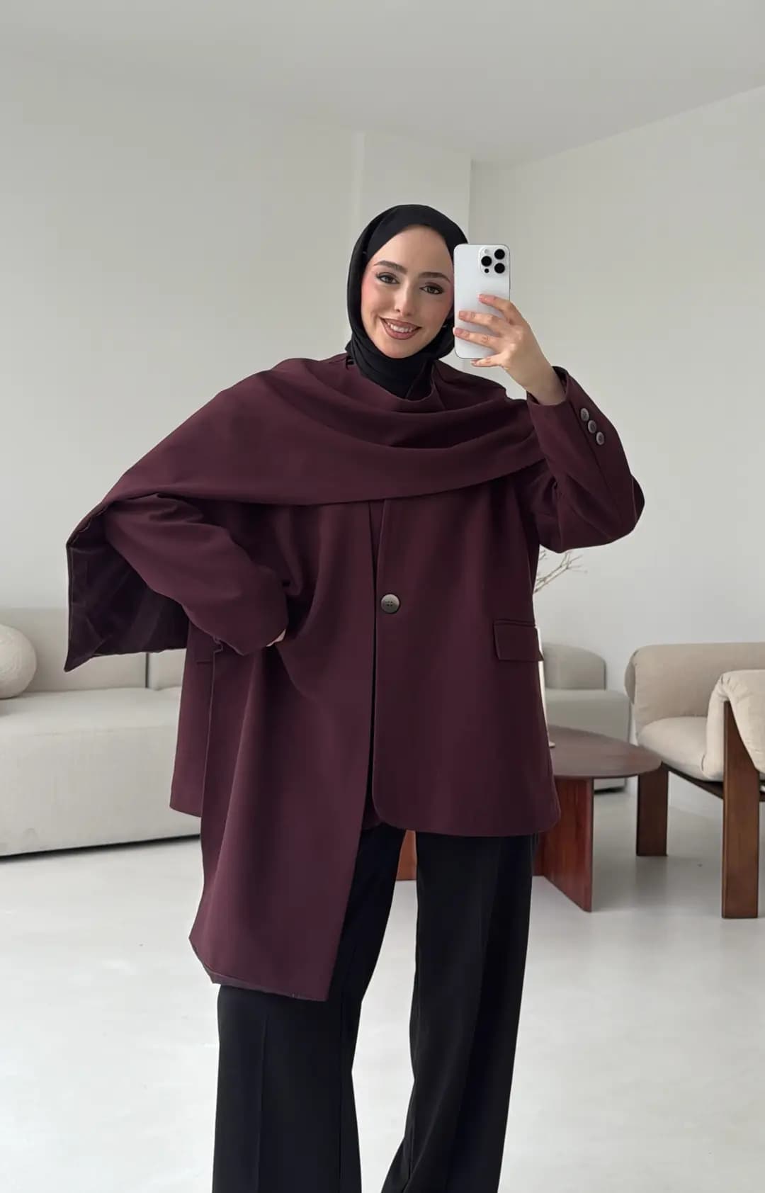 Premıum Seyyar Atkılı Ceket Bordo