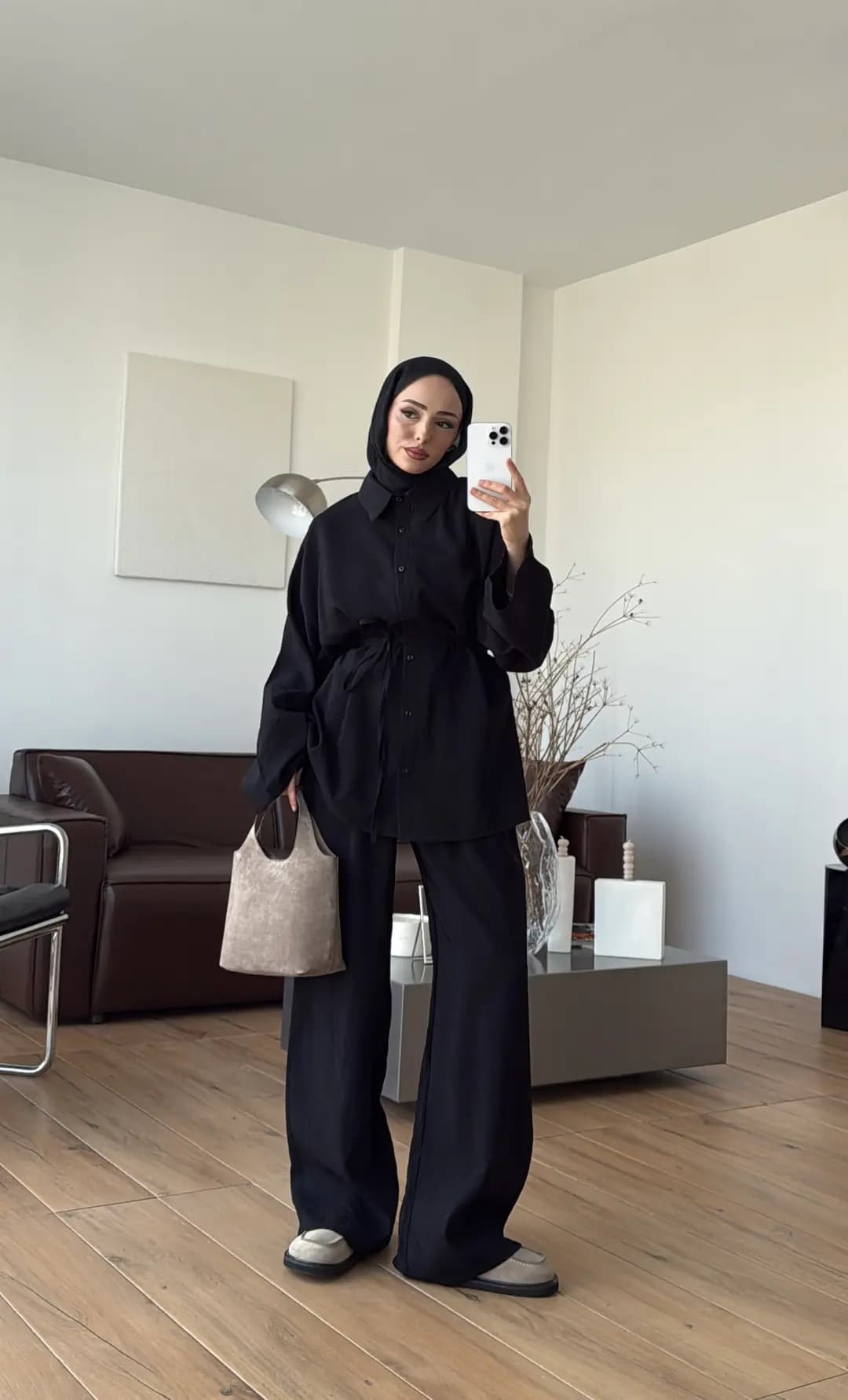 Tencel Bağlamalı Takım Siyah