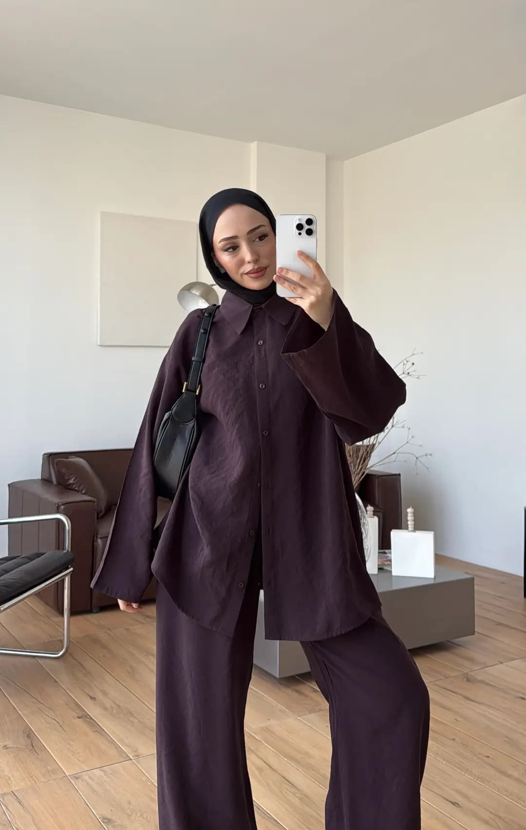 Tencel Bağlamalı Takım Mürdüm