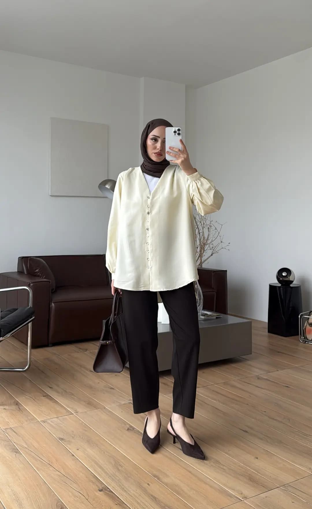 Büzgü Detaylı Dökümlü Gömlek Sarı