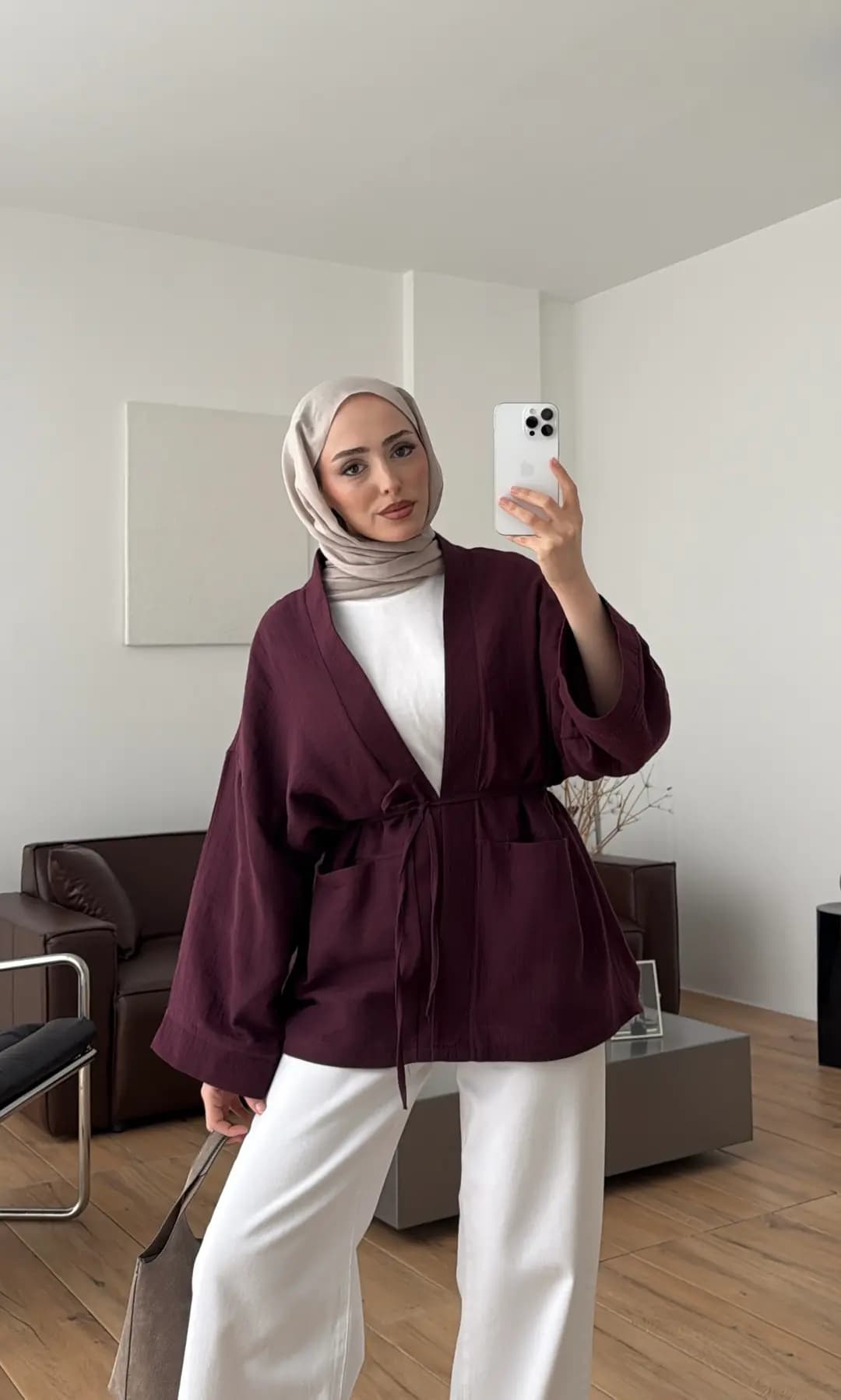 Müslin Kimono Bordo