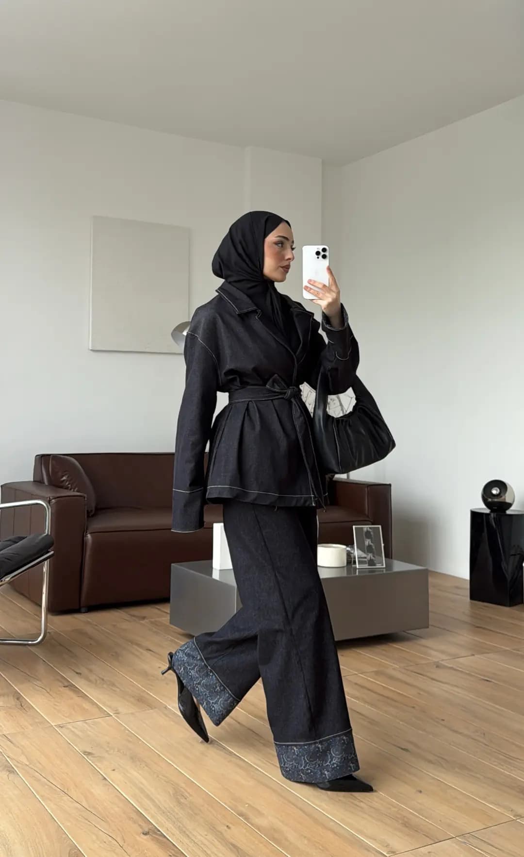 Kontrast Denim Mavisi Takım