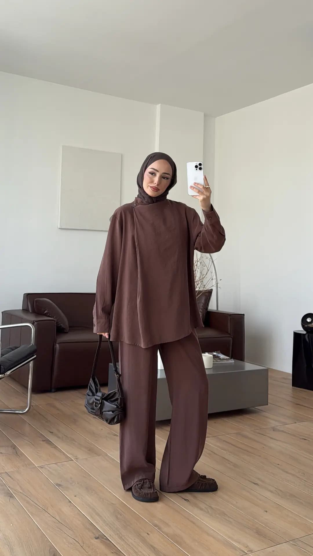 Modal Çapraz Düğmeli Takım Acık Kahve