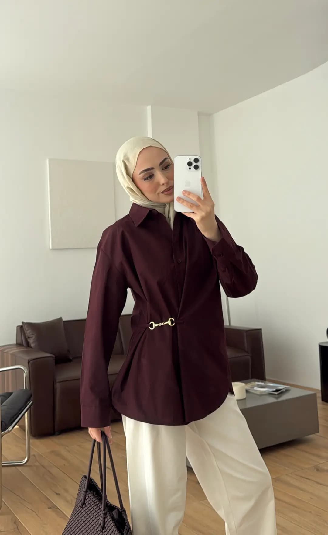 Tokalı Gömlek Mürdüm
