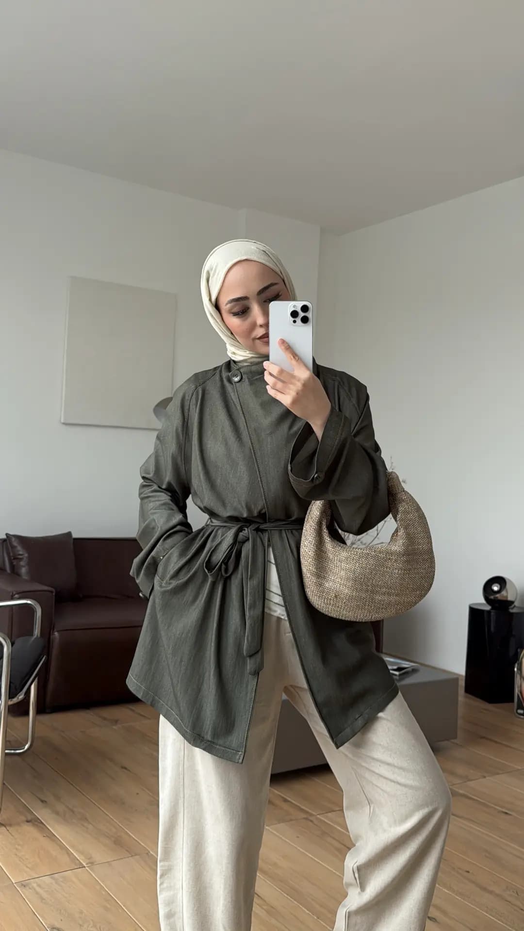 Salaş Yıkamalı Tencel Ceket Haki