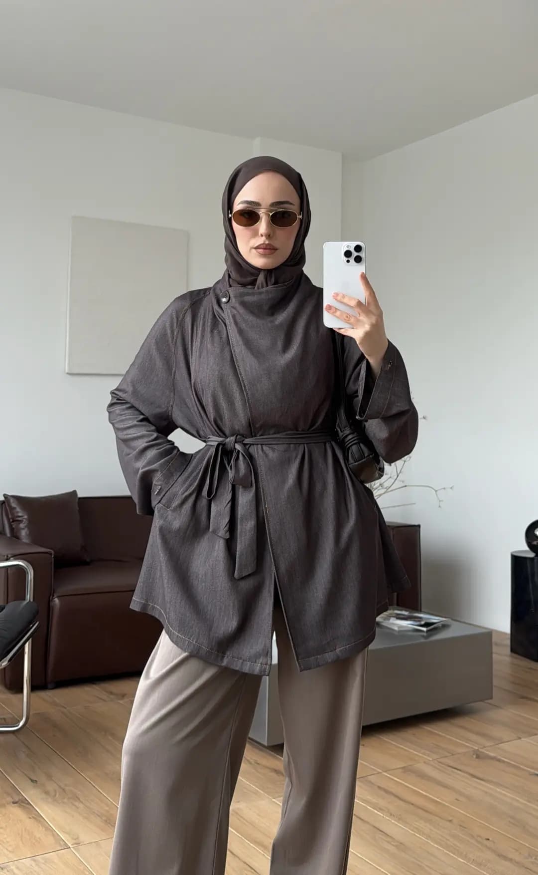 Salaş Yıkamalı Tencel Ceket Kahve