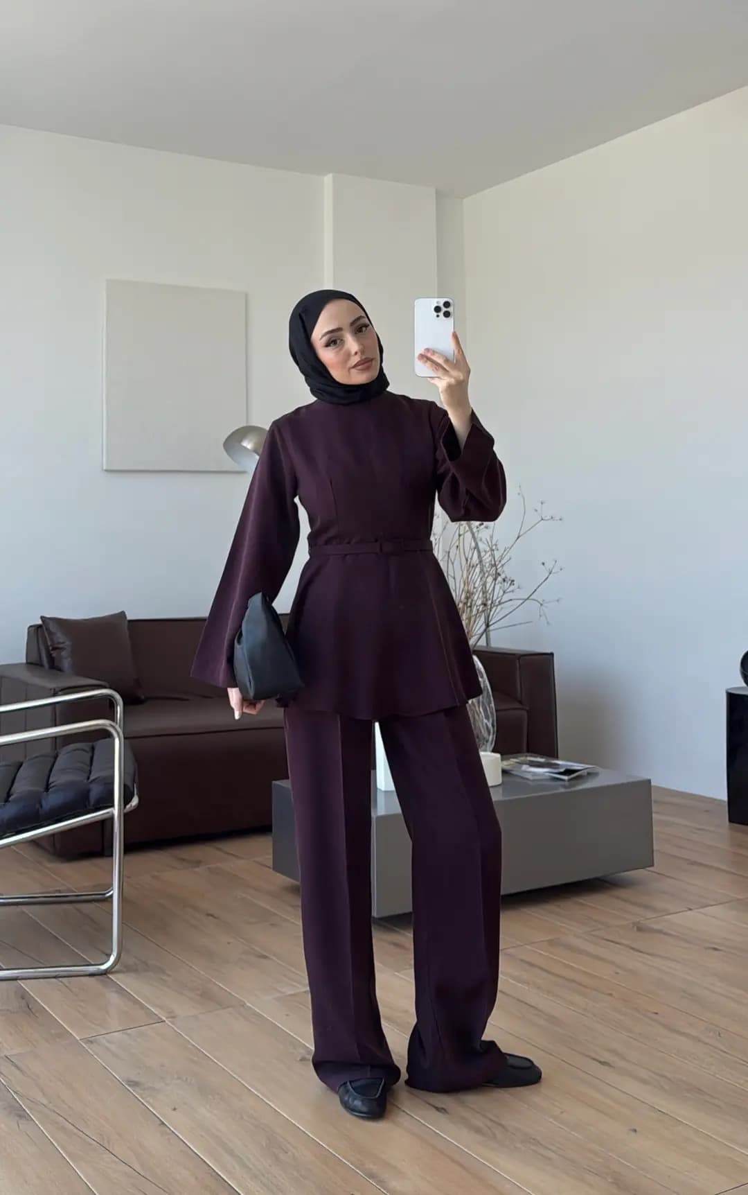 Kemerli Volanlı Takım Mürdüm