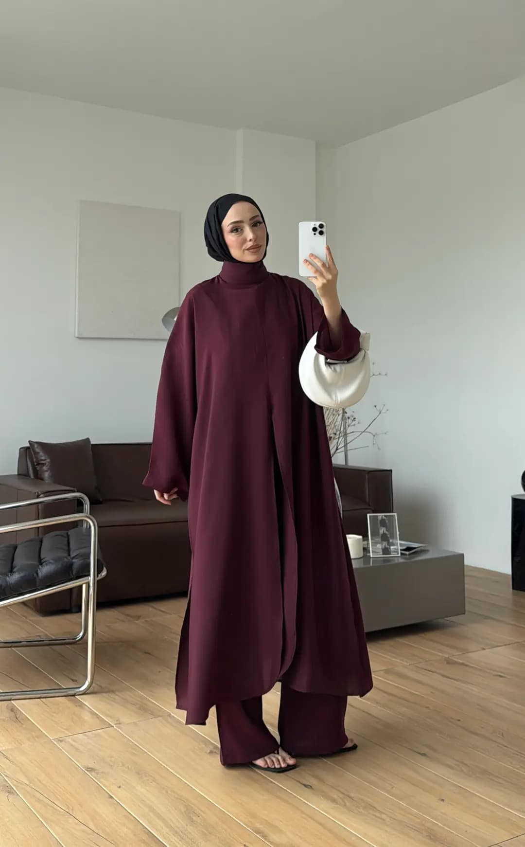 Sofia Yırtmaç Detay Takım Bordo