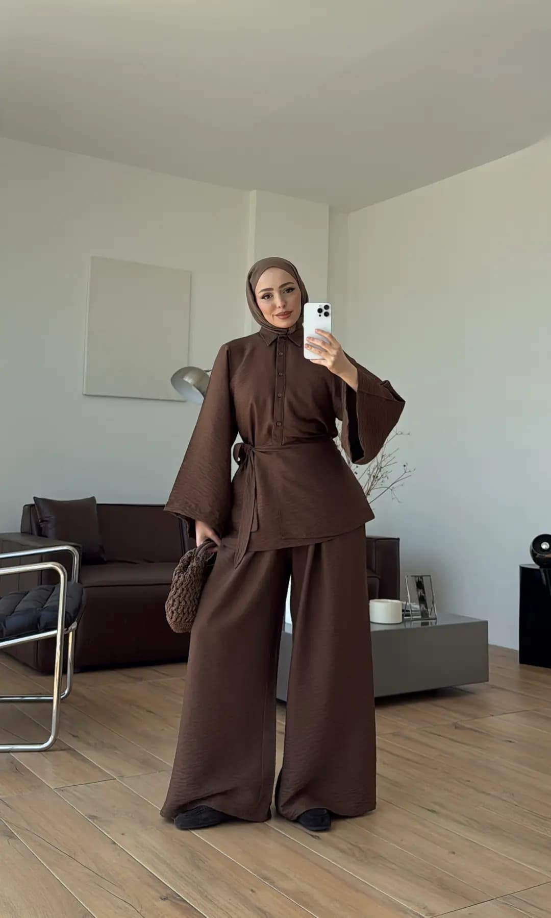 Risa Bel Detay Takım Kahve