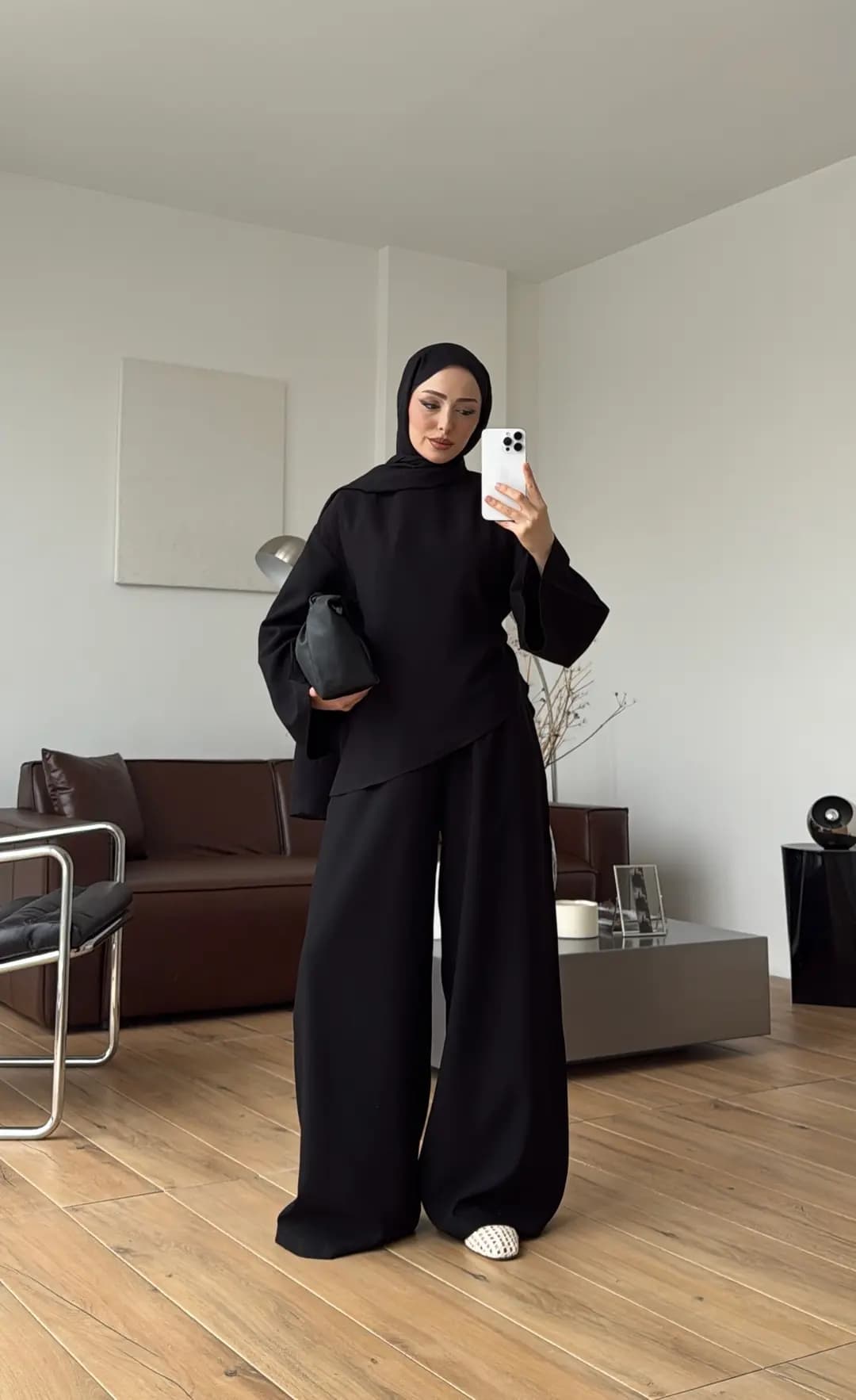 Asimetrik Kesim Takım Siyah