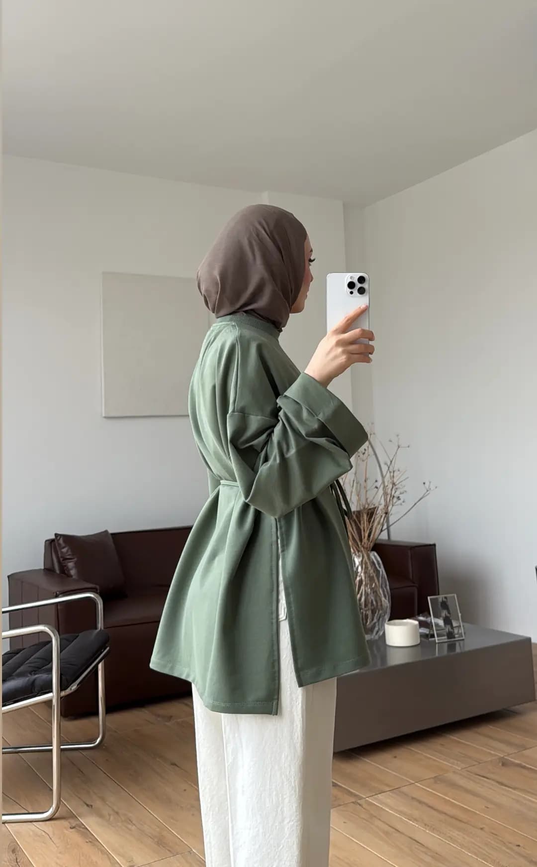 Bağlamalı Yanı Yırtmaç Detay Sweat Çağla