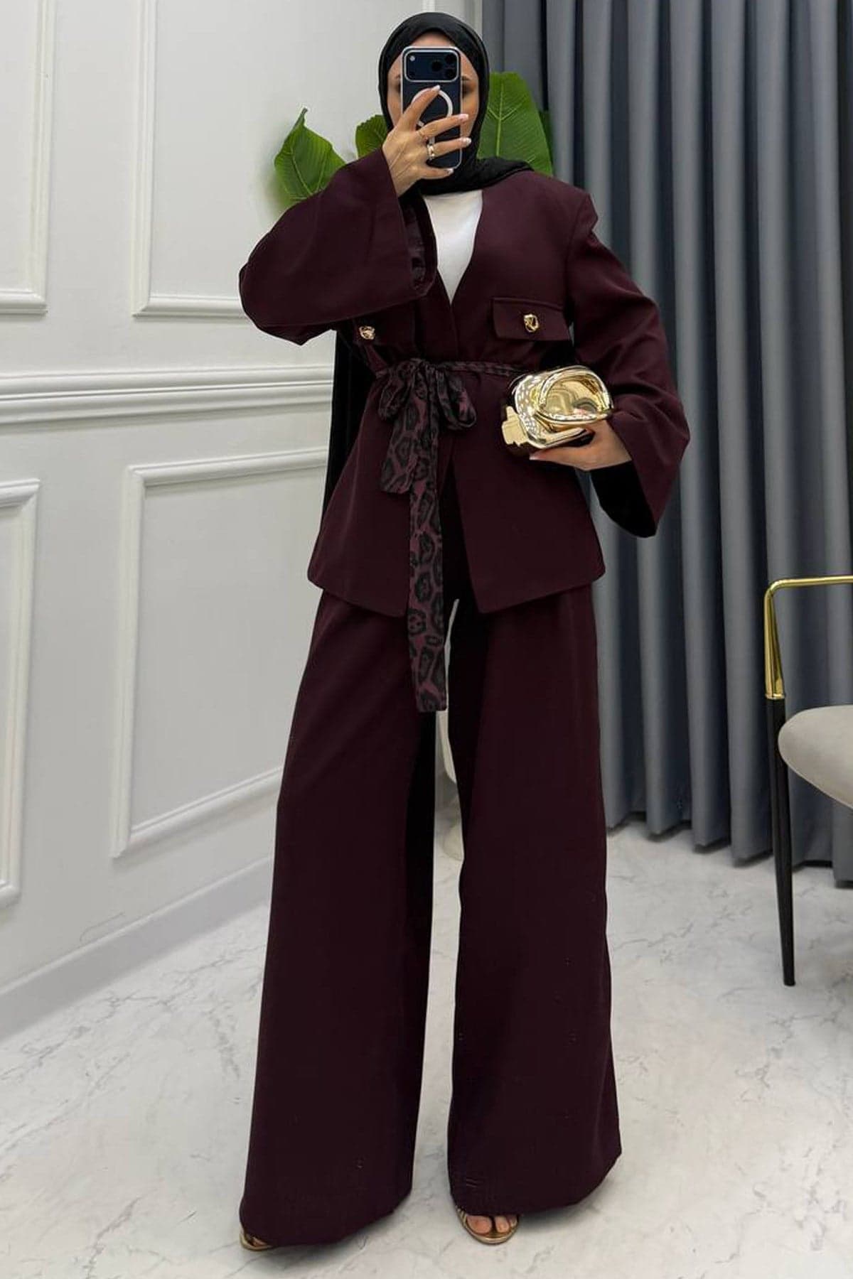 LEOPAR KEMER BLAZER TAKIM MÜRDÜM